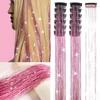 12Pcs Synthetic Hair Glitter Tinsel Hair Sparkle Hair Tinsel Kit  Highlights Hair Accessories