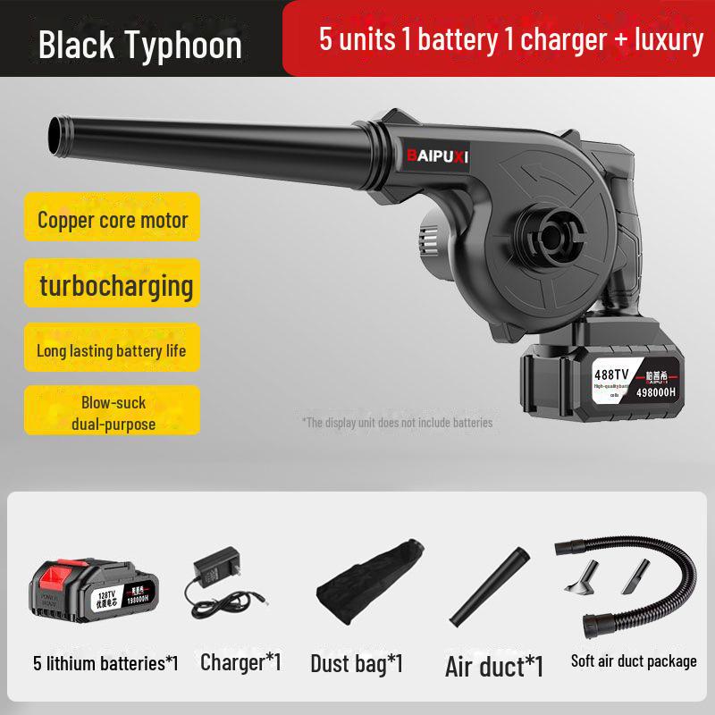 High-Power Rechargeable Lithium Hair Dryer & Industrial Dust Blower