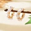 French Retro Irregular Pearl C-Shaped Earrings - Elegant Light Luxury Studs for Women