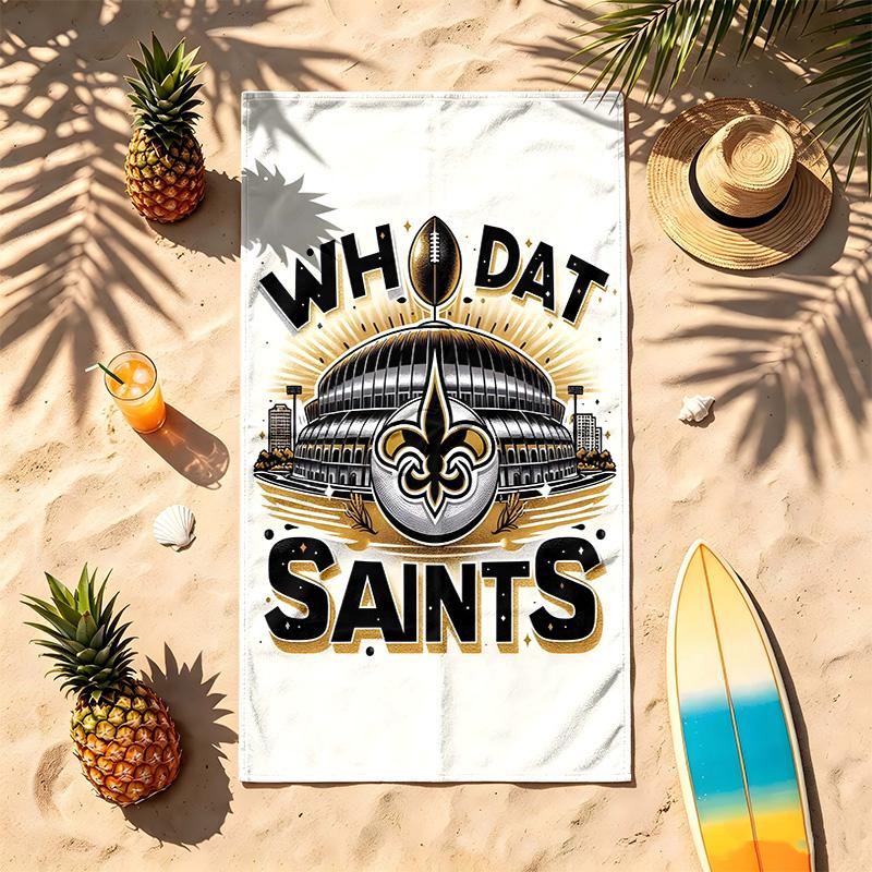 New Orleans Saints (14) Theme Beach Towel Sand Resistant Soft And Comfortable Suitable For The Pool Camping Yoga And Diving A Travel