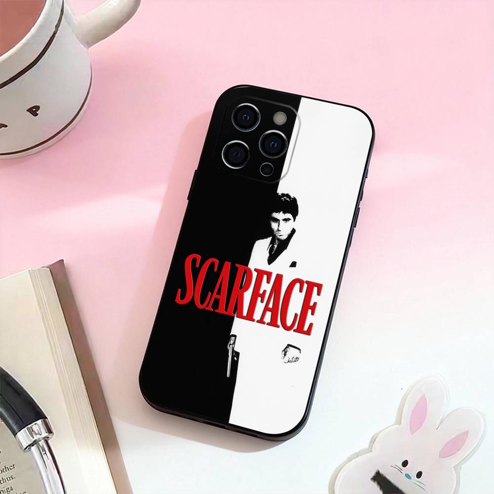 Classic Movie Scarface Phone Case For iPhone 17,16,15,14,13,12,11 Plus,Pro Max,Soft Silicone Black Cover