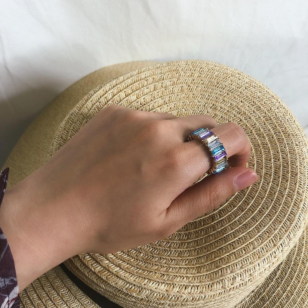 Personalized Trend Diamond Ring Jewelry, Simple Acrylic Diamond-Set Crystal Zircon Ring For Women