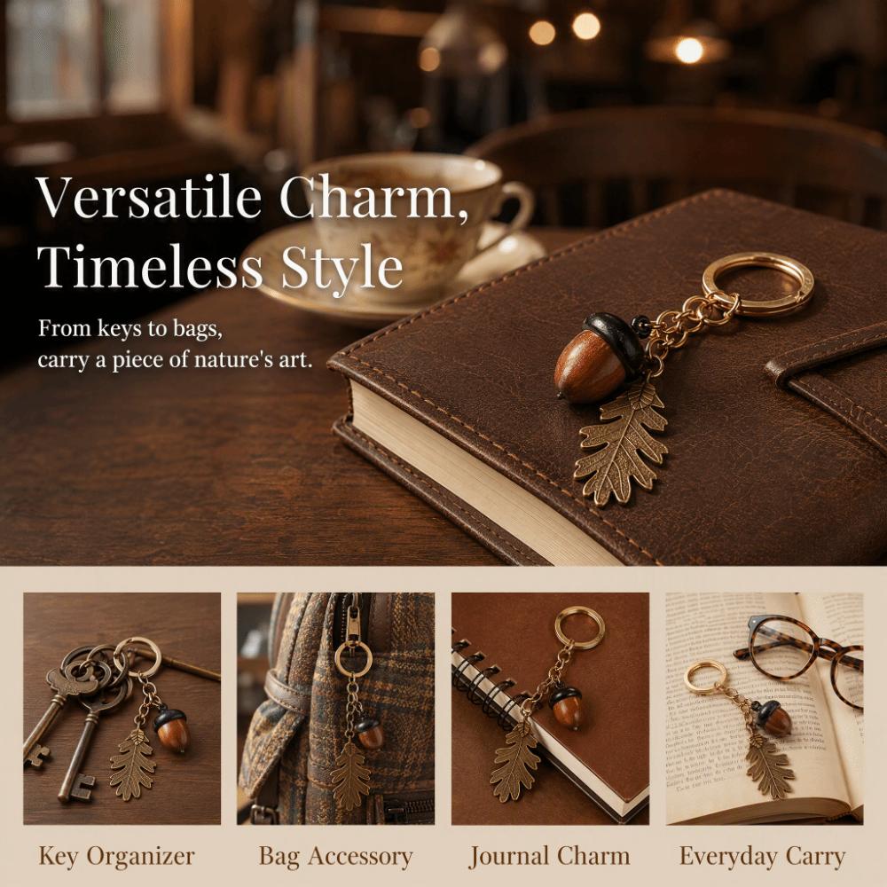Antique Acorn Keychain Lightweight Metal Keychain Cute Hanging Piece Pendant Charm Car Keychain