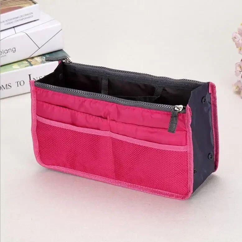 Multifunksjonell bi-fold oppbevaringspose Dobbel glidelås Stor kapasitet Oppbevaringsarrangement Makeup Toalettsaker Stor klassifiseringspose