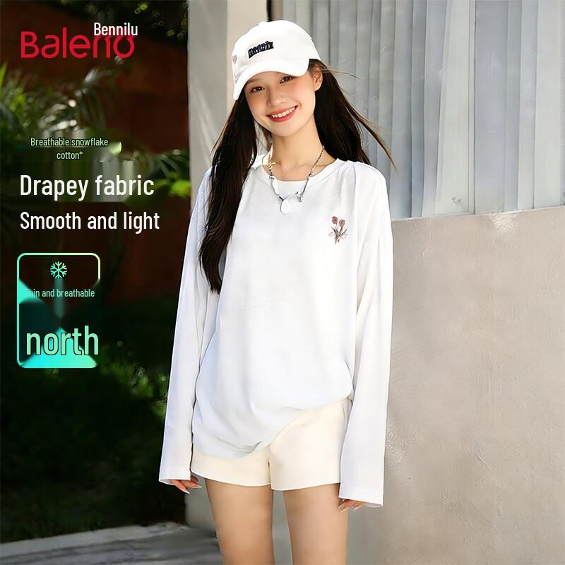 Baleno Women s Sheer Snow Cotton Long Sleeve T-shirt S