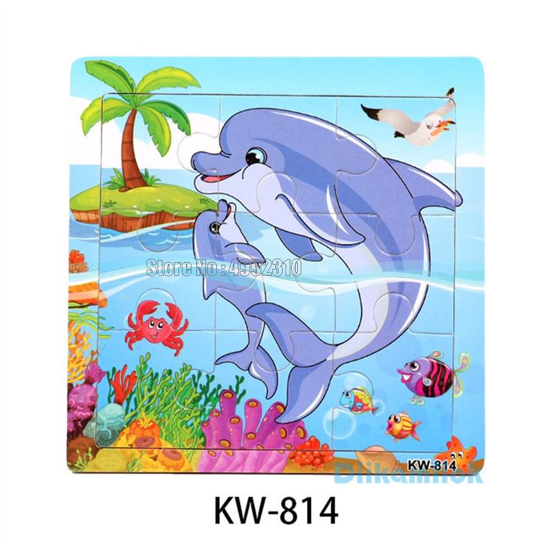 9pcs Wooden Puzzle Cognition Animals And Vehicles Jigsaw Kindergarten Educational Toys Kids Wood Toy Gift
