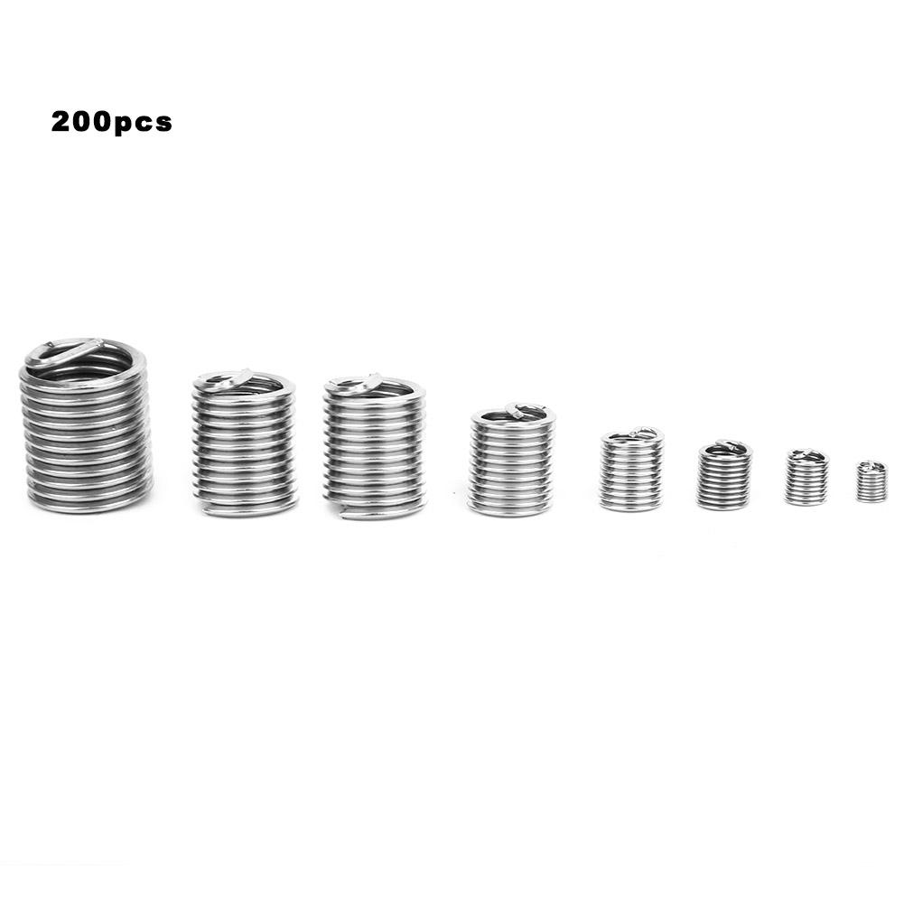 200pcs 304 Stainless Steel Thread Insert M3M12 Inner Thread Insert Assorted Set