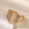 Stainless Steel Leave Bangle Bracelet For Women Simple Vintage Gold Color Geometric Open Cuff Bracelets Fashion Jewelry Gift