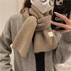 Women's Korean Style Soft Wool Knit Scarf - Winter Fashion, Thickened Warmth, Versatile for Students