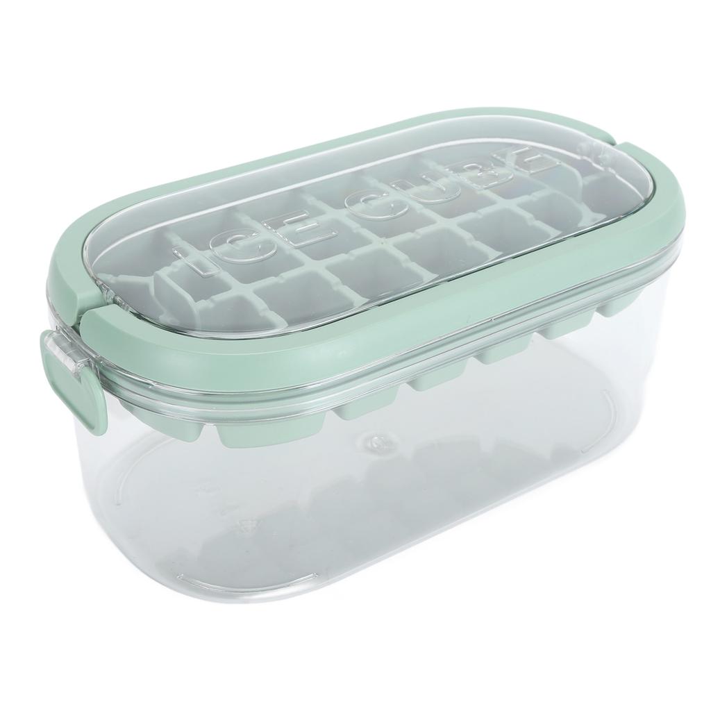 Isbitsform med lock, behållare och skopa, avtagbart lock, stapelbar, stor kapacitet, isbitsform med handtag för