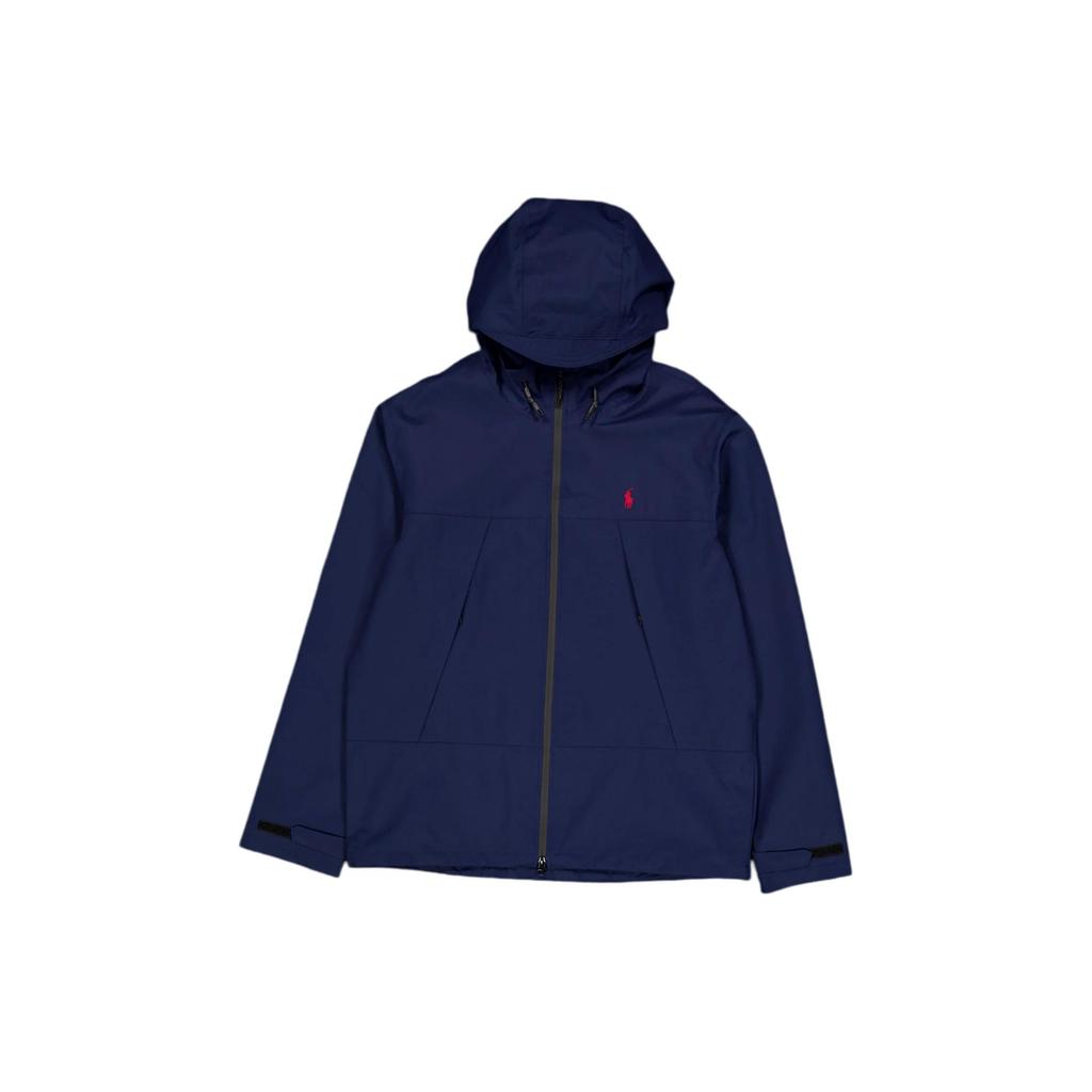 Polo Ralph Lauren Logo Embroidered Hooded Zip-Up Long Sleeve Jacket Men Jackets Navy-Blue 710907550-001
