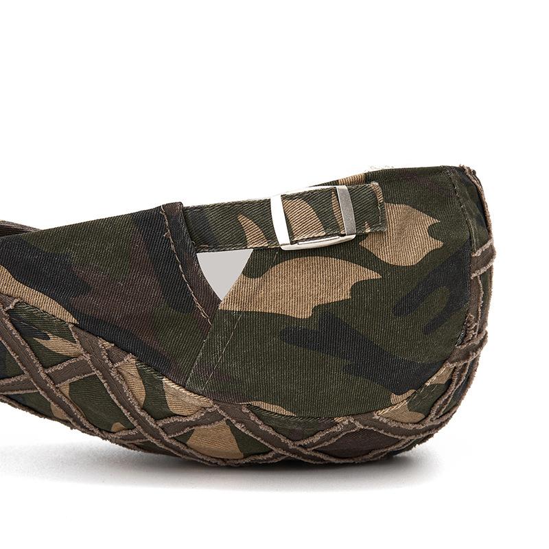 Camouflage Baskenmütze Herren Frühling Herbst Buchstaben Kappe Outdoor Sonnenschutz Schirmmütze Schiebermütze