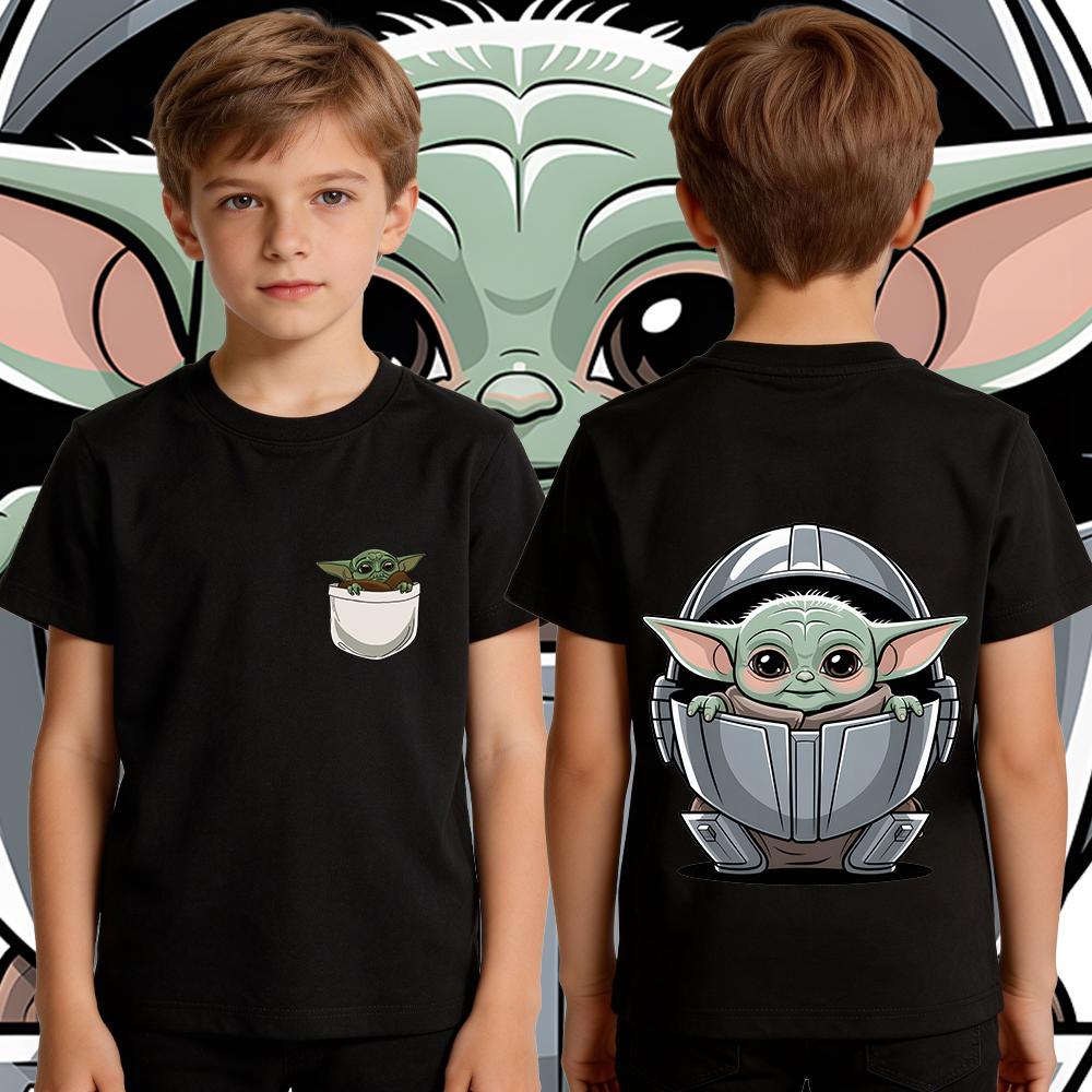 Boys Star Wars Yoda Tshirt Cotton Casual Kids T Shirt Toddler Short Sleeve Summer Clothing for Child
