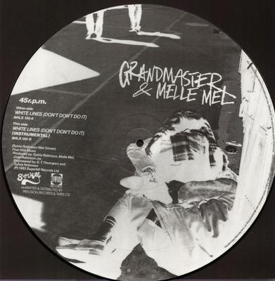 12inch Record GRANDMASTER FLASH & MELLE MEL - White Lines (Don't Don't Do It) SHLX130 Sugar Hill Reco 1983 UK Rap & Hip-Hop/R&B Used