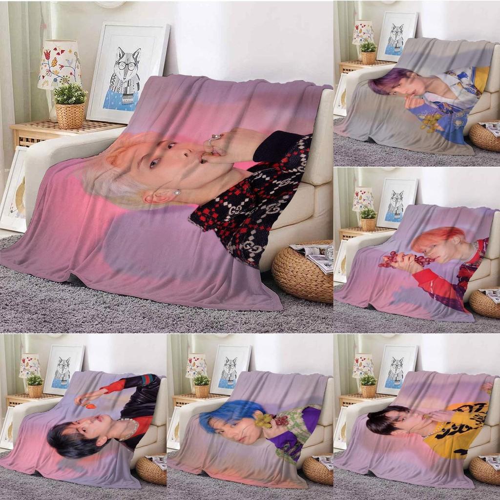 Bts Character Print Coral Fleece Sofa Air Conditioning Blanket Sofa Decoration