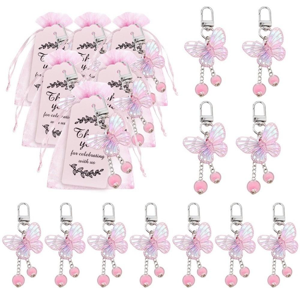 24/30 Stück Schmetterling Anhänger Schmetterling Schlüsselanhänger Geschenk Set Quaste Rosa Schmetterling Schlüsselanhänger Hochzeitsgeschenke