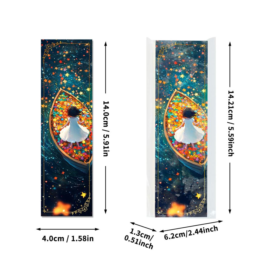 20 Fantasy Night Starry Sky Theme Anime Style Paper Bookmarks Merchandise Bookmarks