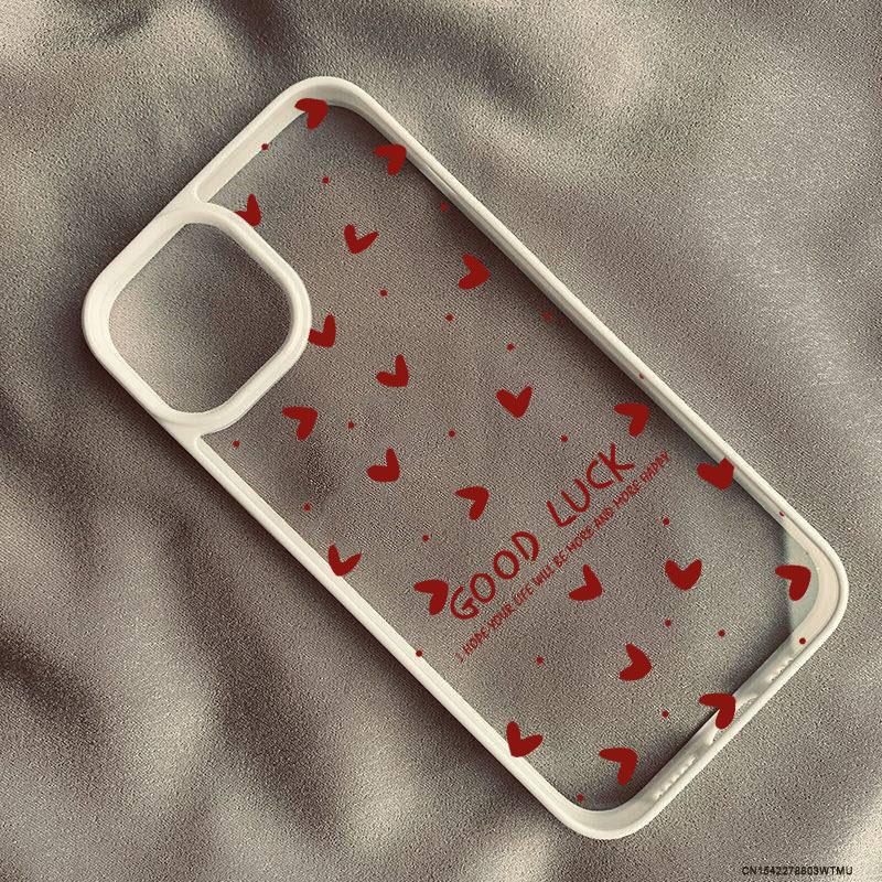 Modische Pinke Kleine Liebesherz Handyhülle Für iPhone 17 Pro 15 16 14 13 12 11 XR XS Max 7 8Plus Niedliche Glücksbringer Klare Harte Abdeckung