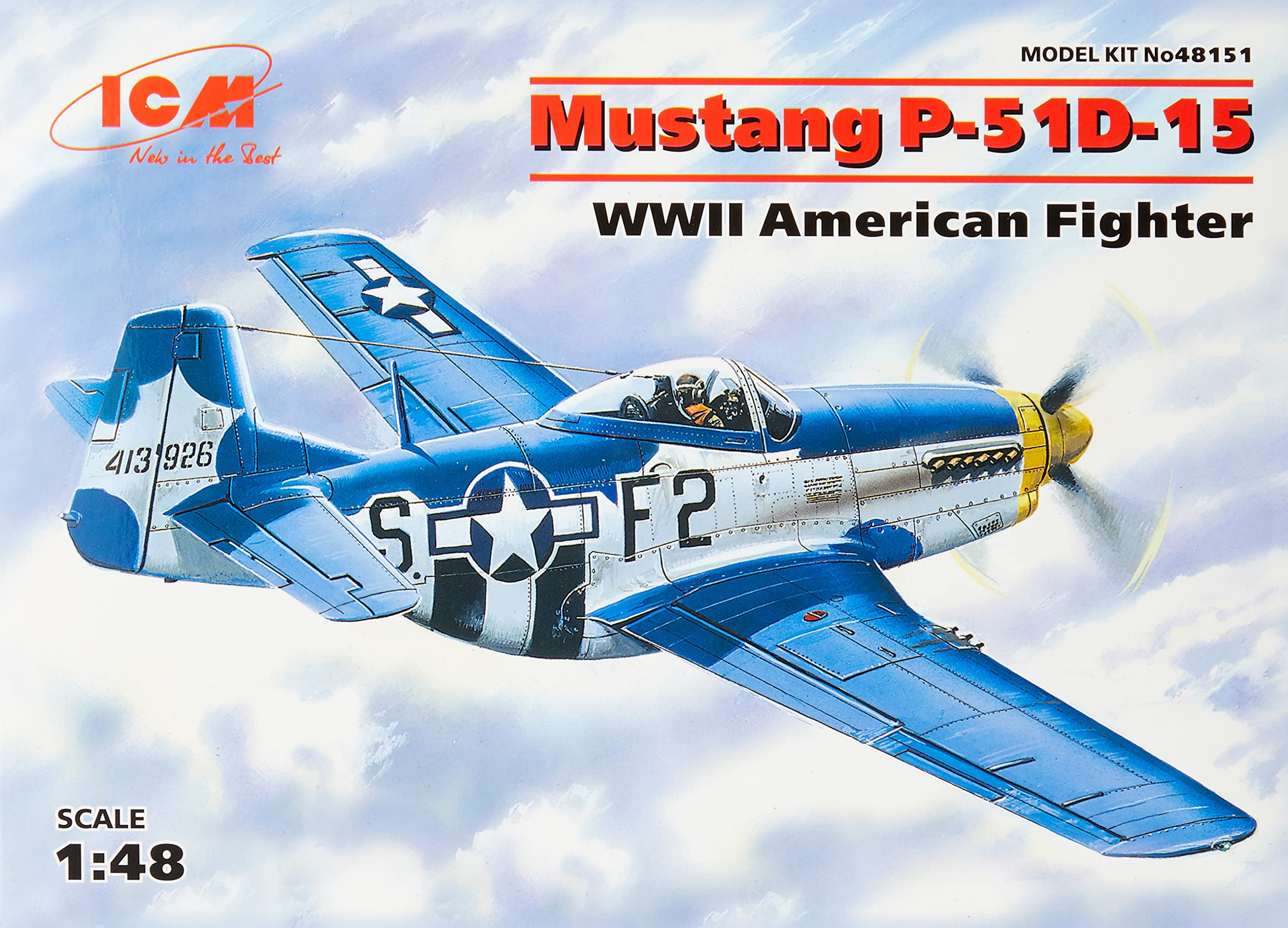

ICM 1/48 scale US Air Force P-51D-15 Mustang plastic model kit 48151