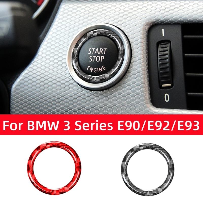 

For BMW 3 Series E90 E92 E93 2009-2012 Accessories Carbon Fiber Car One Click Start Button Decoration Ring Trim Cover Stickers Year2009-2012 чорний