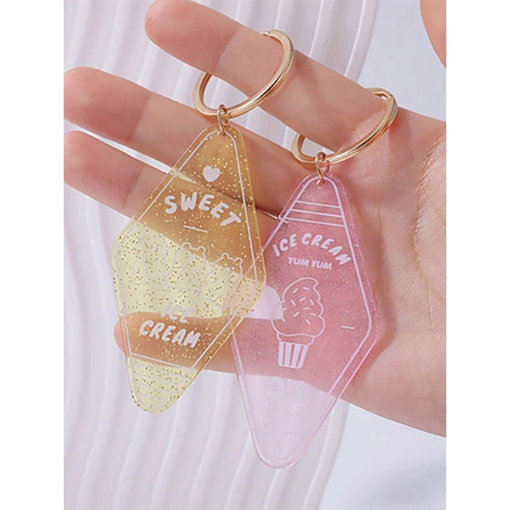 Briskstyle Acrylic Hologram Teddy Bear Ice Cream Hotel Keychain
