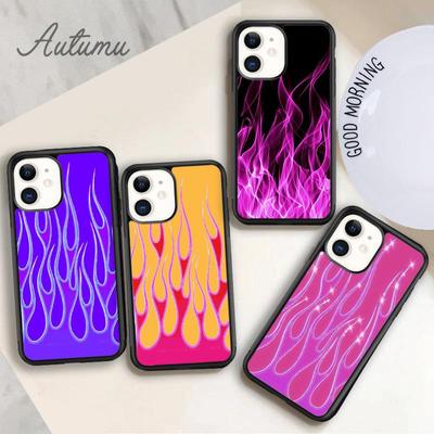 Coque de téléphone à motif de flammes tendance pour iPhone 11 12 13 14 Pro Max mini X XR XS SE 2020 6 7 8 Plus Samsung Galaxy S21 S22 coque