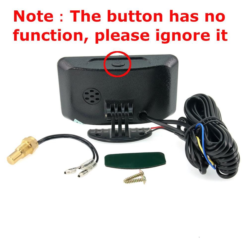 12V/24V 2 IN 1 Car LCD Gauge Water Temperature Meter Thermometer Voltmeter Gauges +10mm Temp Sensor 26~40mm Adapter(Optional)