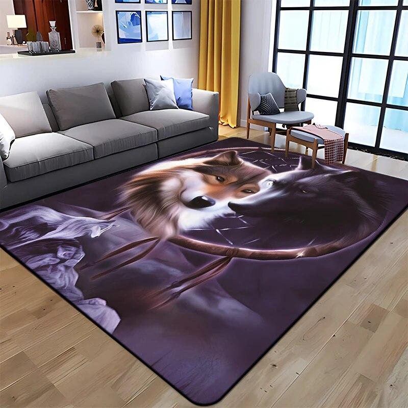 

Найпопулярніший килим із художнім принтом Wolf для вітальні Килим великої площі М’який килимок Килими для кіберспортивних крісел Alfombra Подарунки Dropshopping 80cm by 120cm