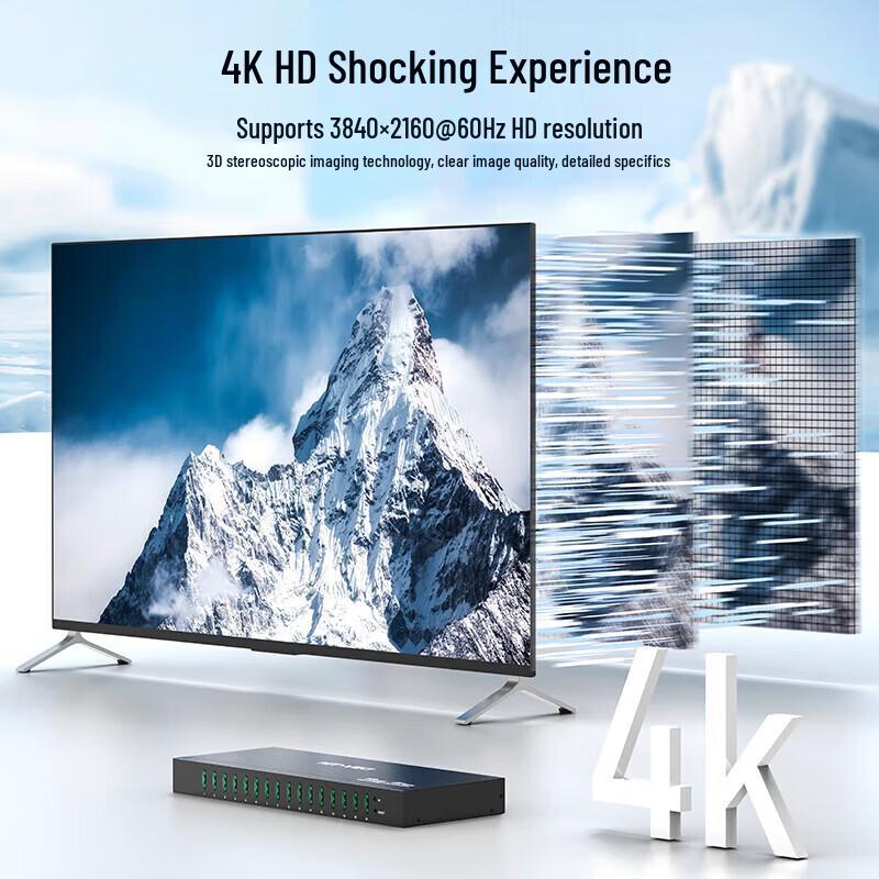 MT-viki 16-Port HDMI KVM Switch 4K@60Hz