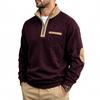 Men S Casual Loose Fleece Stand Collar Color Block Long Sleeve Sweatshirt