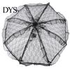 Fashionable Daily Travel Parasol Vintage Gothic Lace Umbrella, Black Bridal for Halloween Elegant Hollow Embroidery Umbrella Witch Cosplay,
