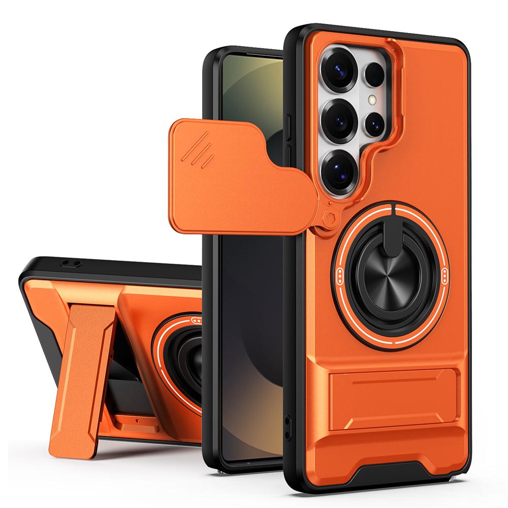 KEYSION Magnetic Phone Case for Samsung Galaxy S25 S26 Ultra S26+ S25 FE Slide Camera Protection Upright Kickstand Ring Shockproof Cover