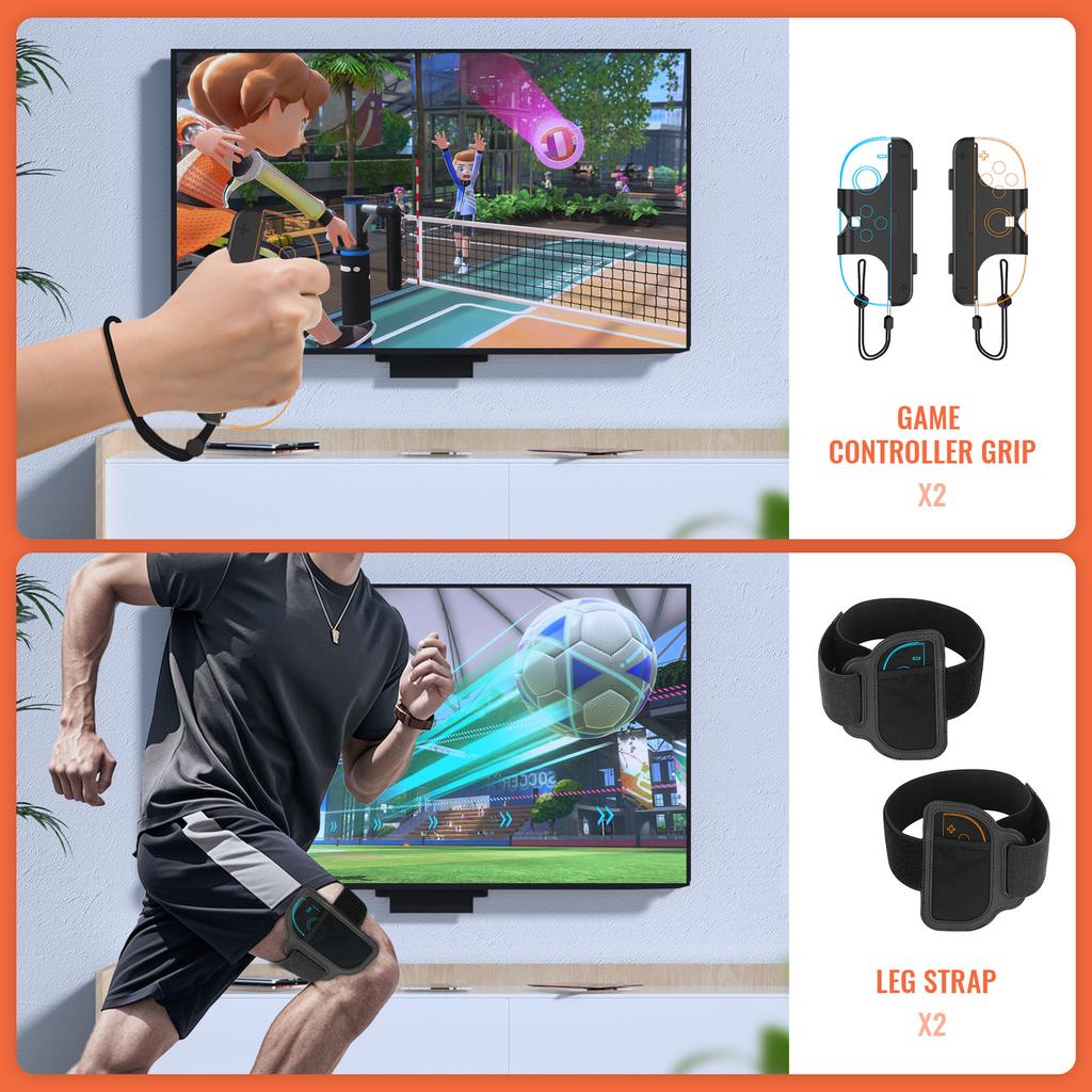 JYS-NS2281 For Nintendo Switch 2 9 In 1 Sports Game Tennis Racket Golf Club Leg Strap Motion Sensing Controller Set