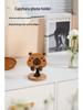 Capybara-Shaped Wooden Phone Holder: Handcrafted Multi-Wood Desktop Gift