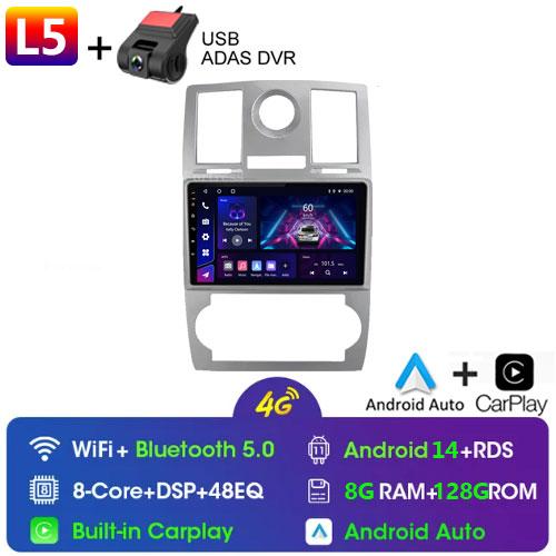 Car Radio Android 13 Carplay For CHRYSLER 300C 2004 - 2011 GPS Navigation Android Auto Stereo BT Wifi Video Bluetooth