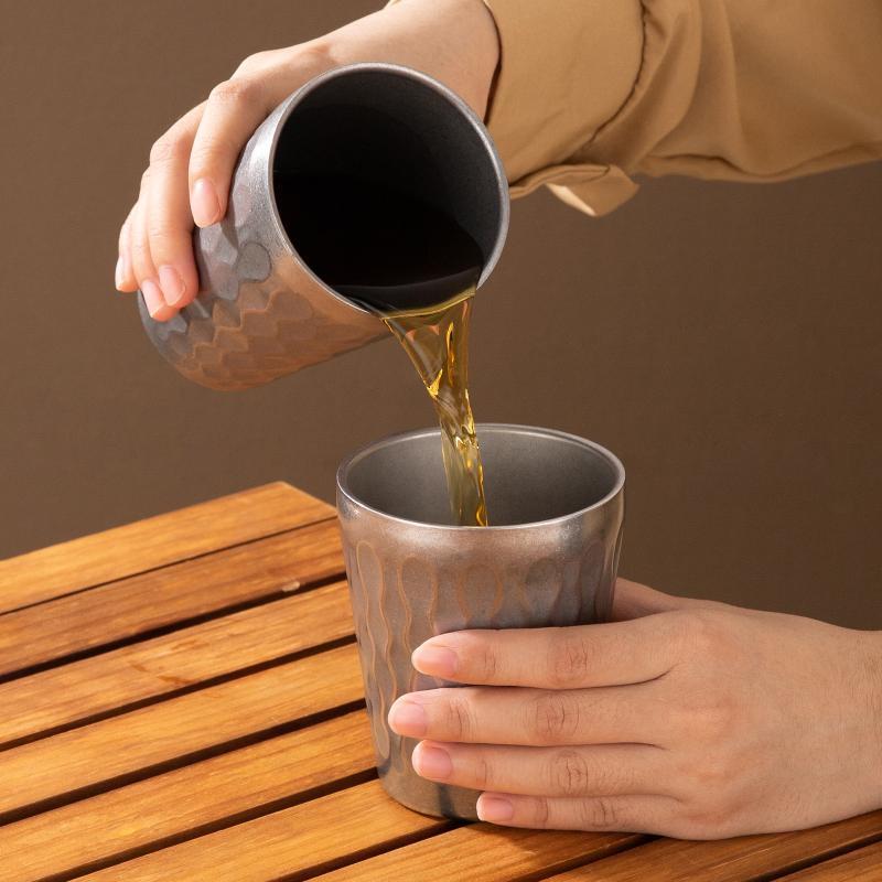 Shangqi Vintage 304 Stainless Steel Double-Layer Coffee & Water Cup