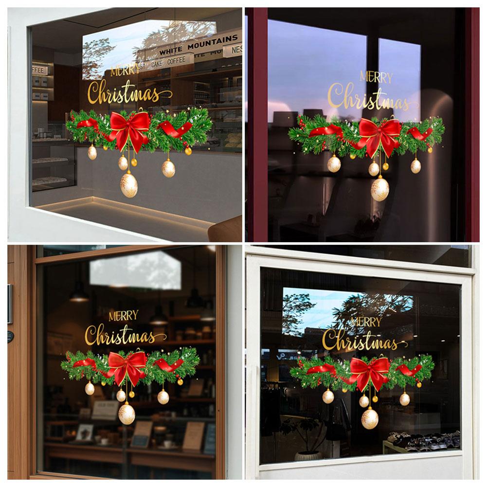 45cm*60cm Window Sticker Christmas Decorative Door Sticker for Christmas Party Static Cling Removable Home Decor Holiday Gifts