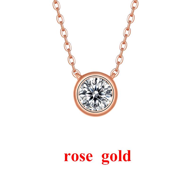 

Ожерелье с муассанитом D-цвета VVS1 для женщин, ожерелье с пузырьками из белого золота 925 пробы, ювелирные украшения для женщин, подарок 0.5ct-5mm ярко-розовый