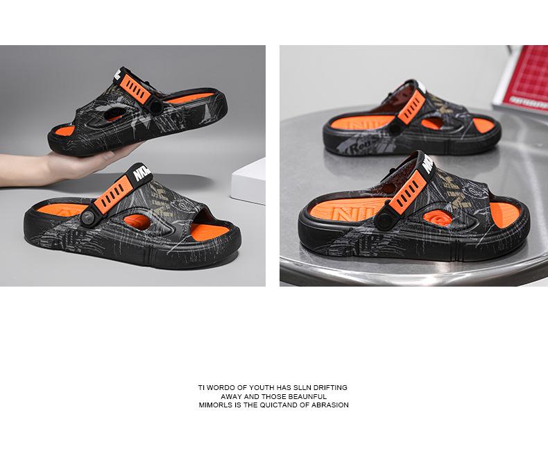 Men's Non-Slip Summer Sandals with Heel - Soft Sole Outdoor Beach Slippers, Plus Size.