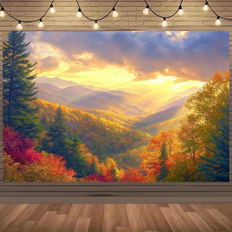 Dreamy Autumn Background Fabric - Capturing the Beauty of Autumn Nature  Adding a Warm Atmosphere to Party Banners 150X100