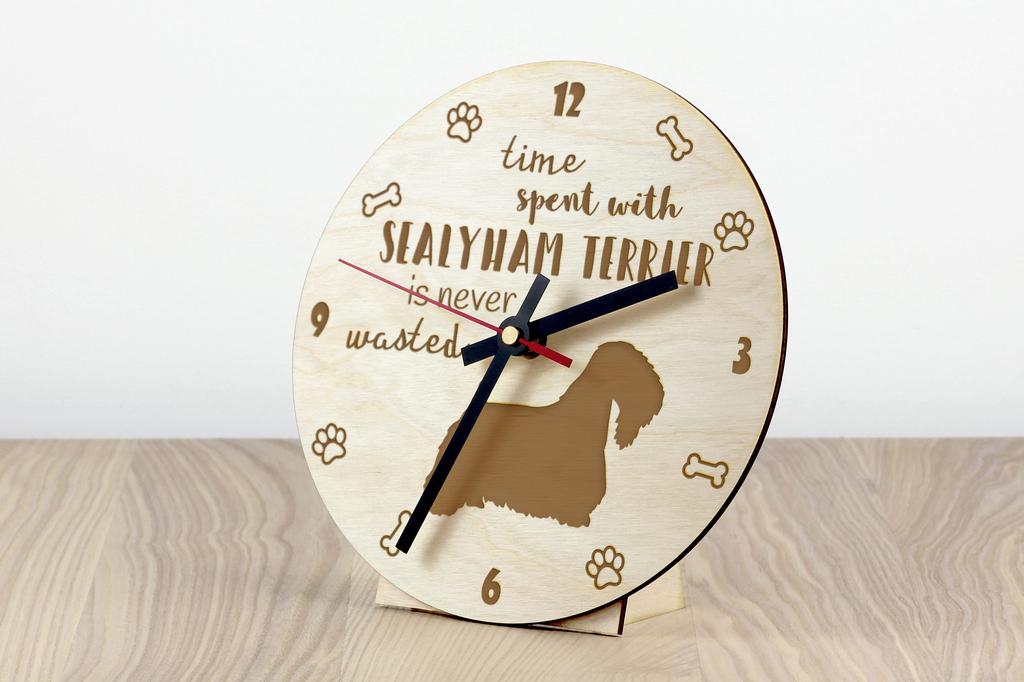 Sealyham Terrier, Welsh Border Terrier, Cowley Terrier - orologio con cane, orologio in legno con incisione, orologio personalizzato di Art-Dog