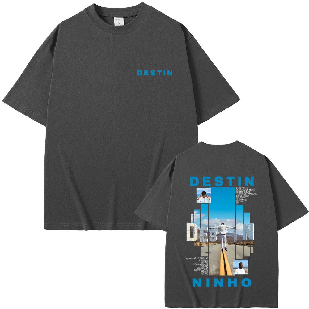 Rapper Ninho Destin Album Graphic Tshirt Men Women Hip Hop Fashion Pop Music Tshirts Male Casual Vintage T Shirts Streetwear