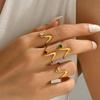 Minimalist Geometric Line Ring: Stainless Steel with Inlaid Zircon Diamond for Women