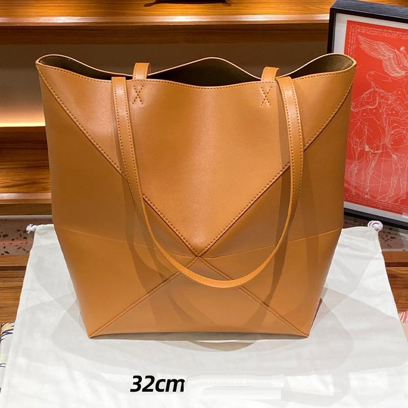 New Puzzle+fold Deformation Folding Geometric Tote Bag Contrasting Color Single Shoulder Crossbody Handbag Large Capacity Women's Bag