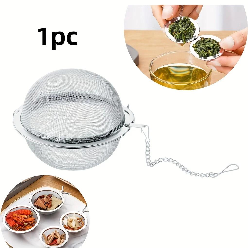 

1 PC 304 Stainless Steel Flavored Tea Soup Filter Ball with Extension Chain Hook Hot Pot Spice Filter Kitchen Accessories