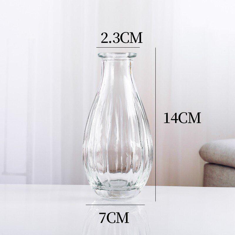 Retro Embossed Transparent Glass Vase: French-Inspired Luxury Home Decor for Living Room