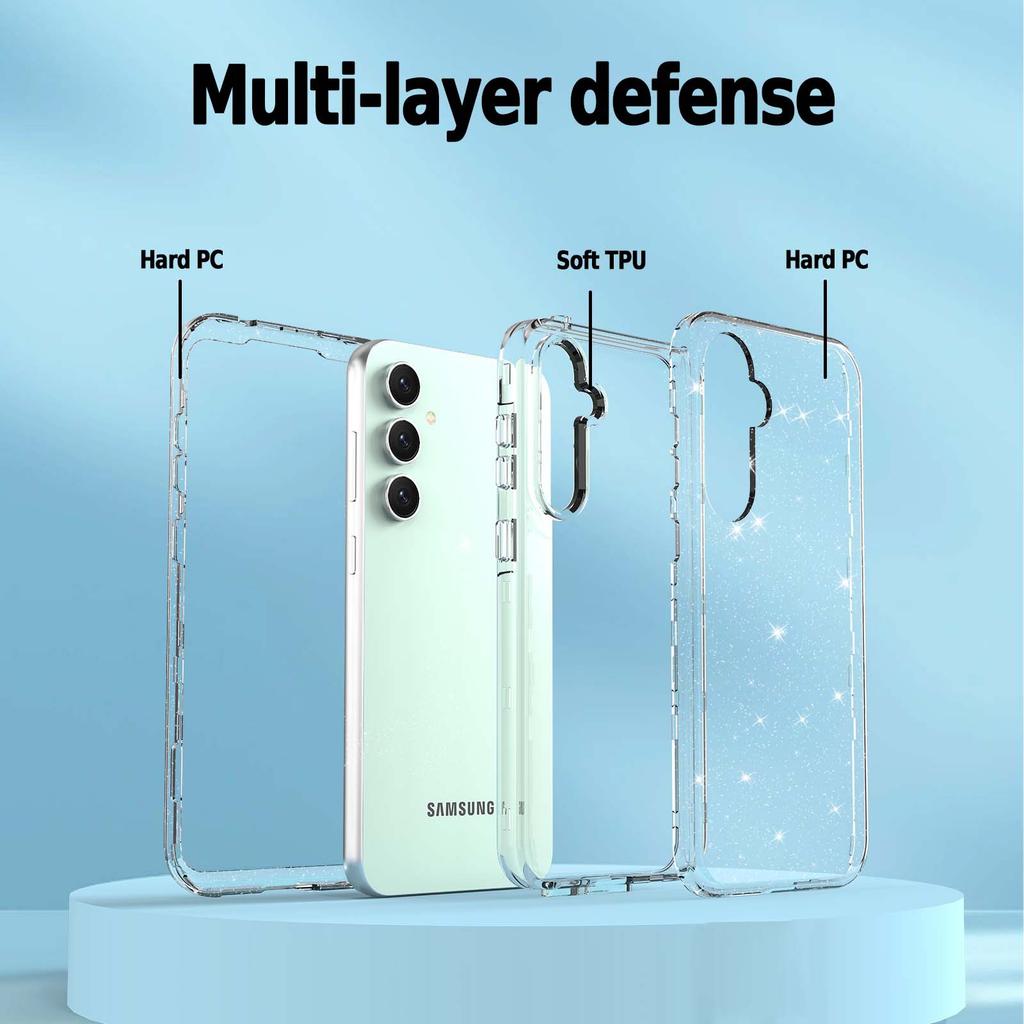 Suitable for Samsung Galaxy S23 FE Mobile Phone Case Scratch Proof Three In One Full Inclusive S23FE Transparent Mobile Phone Soft Case