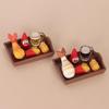Miniature Fast Food Toy Set Lifelike Tiny Snack Model Odorless for Dollhouse Accessory DIY Craft Preschool Education Puzzle Toy