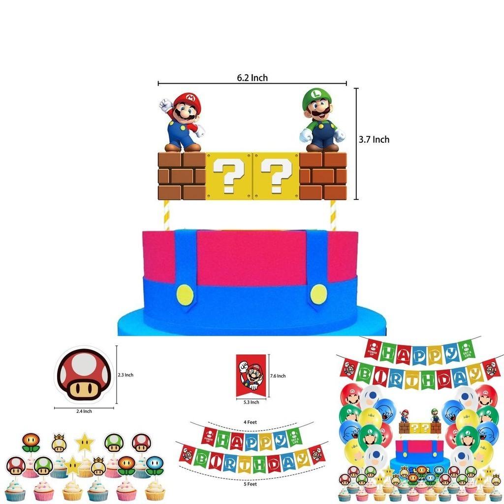 Super Mario Party Supplies Set Featuring High-quality Banner And Delightful Balloon Decorations For Kids Birthday