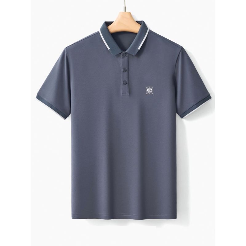 Embroidery Polo Shirt Short sleeve Men's 2024 New Summer Slim fit Lapel T-shirt Foreign Trade Export Men's Collar T-shirt